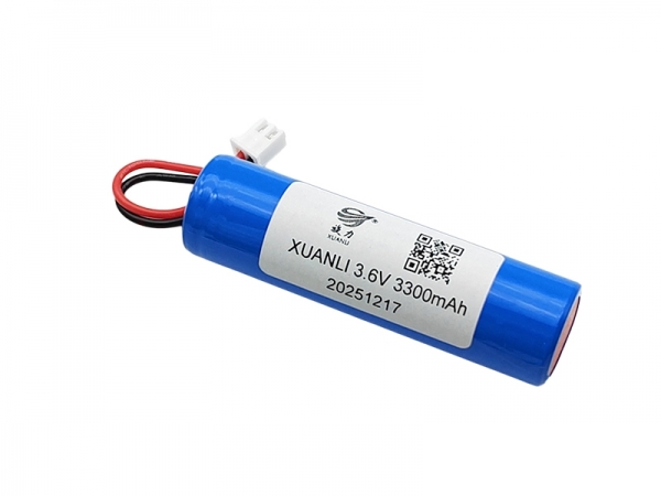 3.6V 3300mAh 18650 圓柱鋰電池-2pin